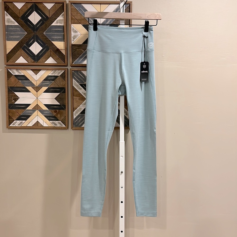 Allbirds Women’s Merino Wool Blend Natural Flow Leggings Light Green Hush M NWT